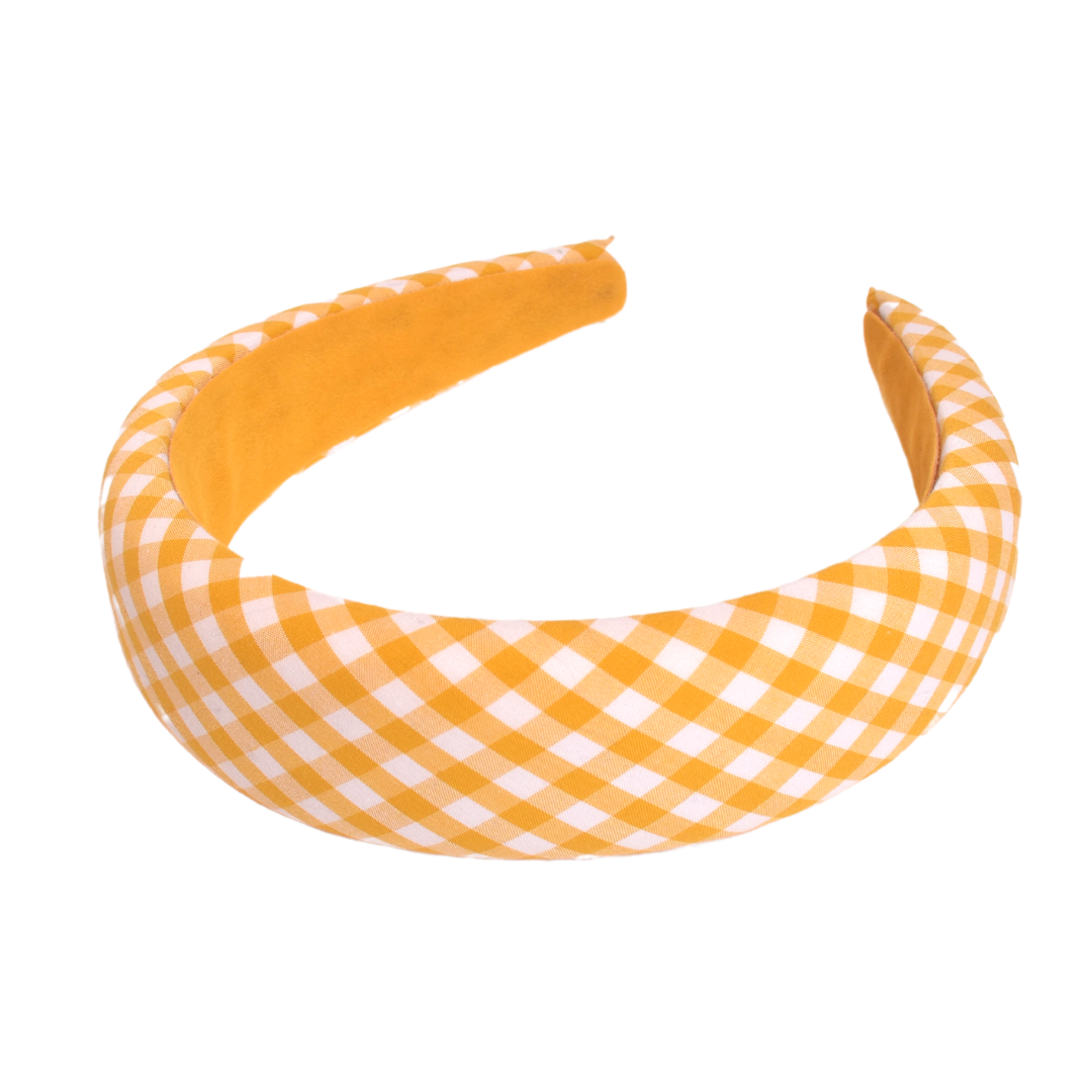 Bellefixe Padded Headband Yellow Gingham